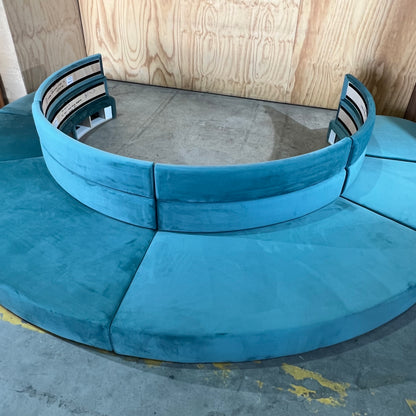 Custom Teal Upholstered Modular Seating Cushions