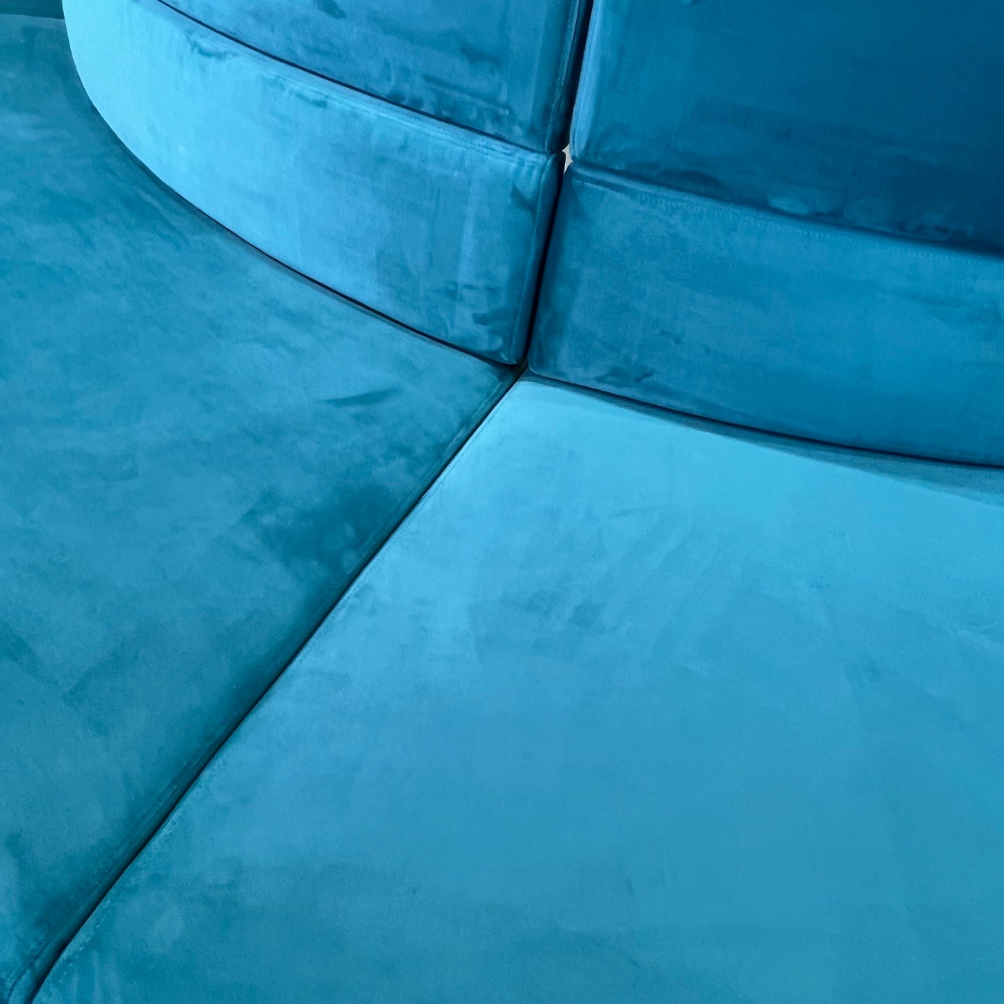 Custom Teal Upholstered Modular Seating Cushions