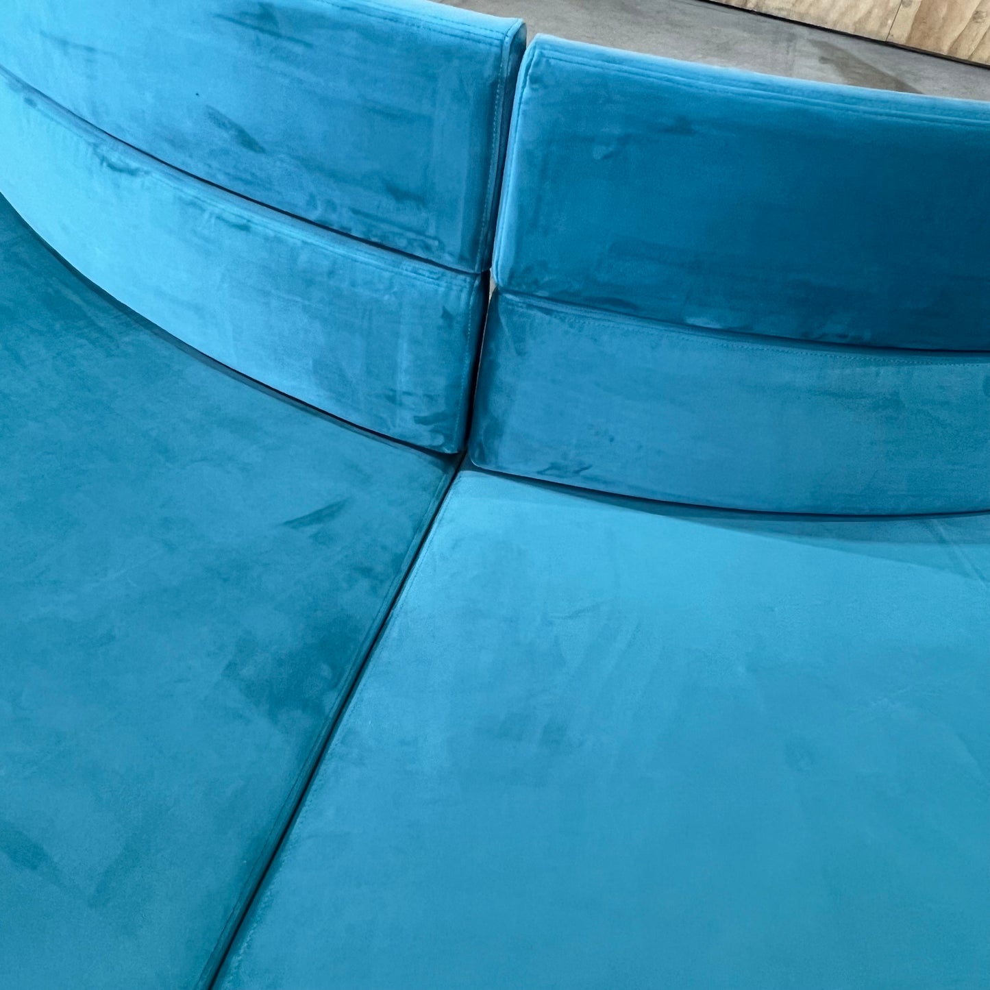 Custom Teal Upholstered Modular Seating Cushions