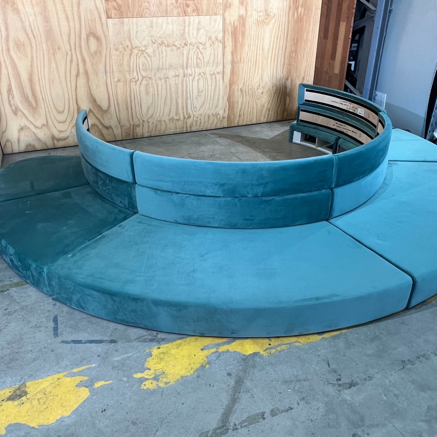 Custom Teal Upholstered Modular Seating Cushions