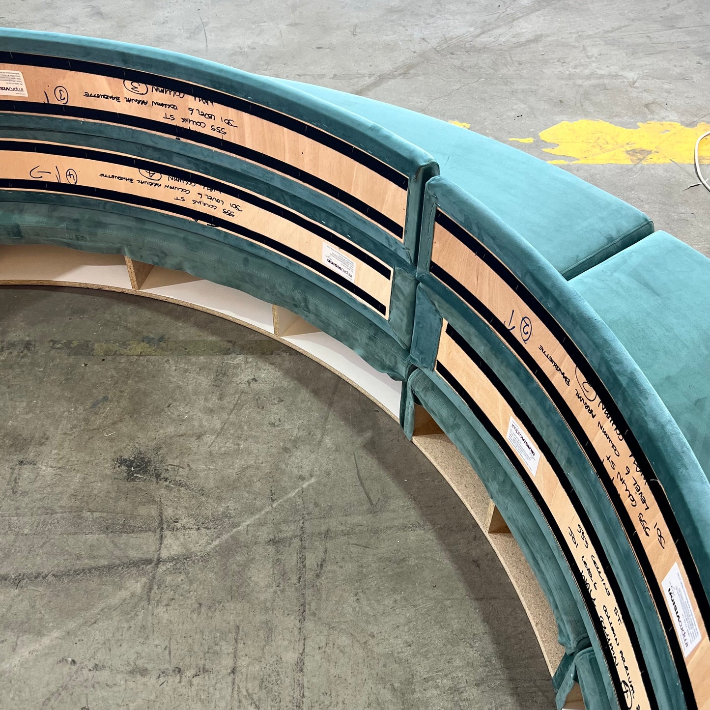 Custom Teal Upholstered Modular Seating Cushions