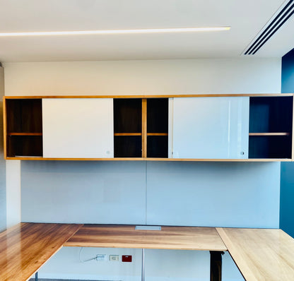 Schiavello Wall-Mounted Hanging Sideboard with Glass Sliding Doors