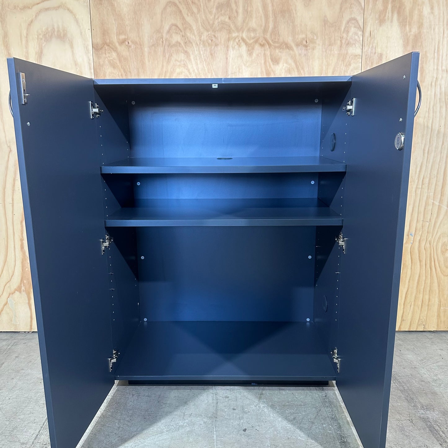 Two door charcoal cupboard