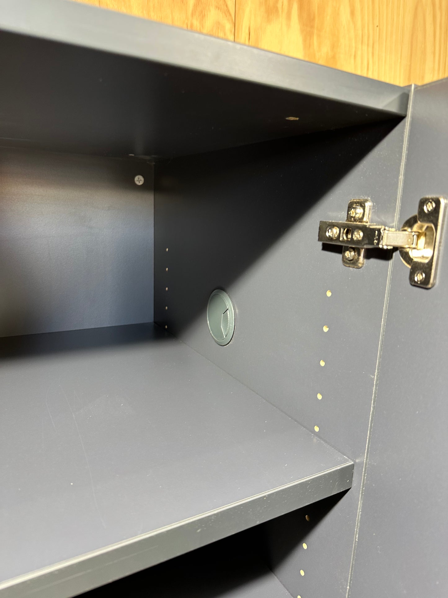 Two door charcoal cupboard