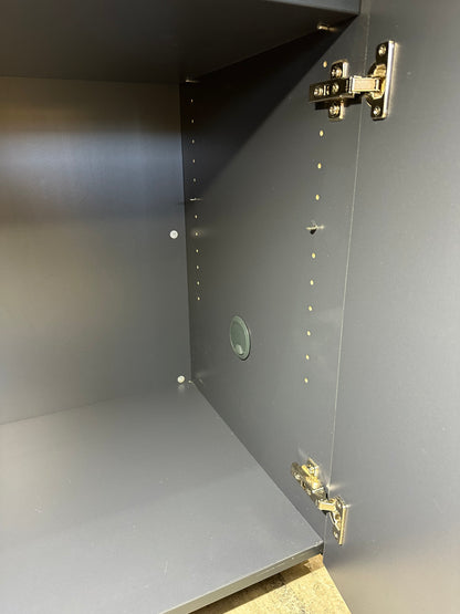 Two door charcoal cupboard