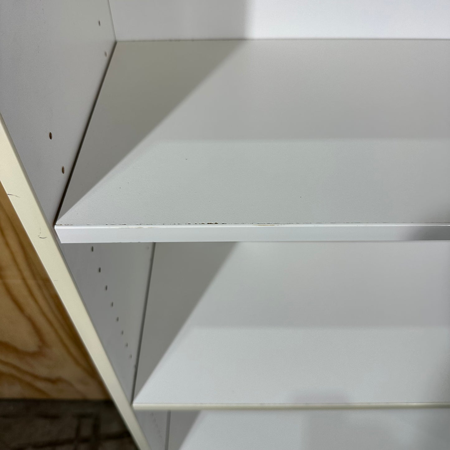 White wooden bookshelf