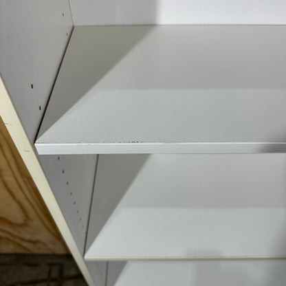 White wooden bookshelf