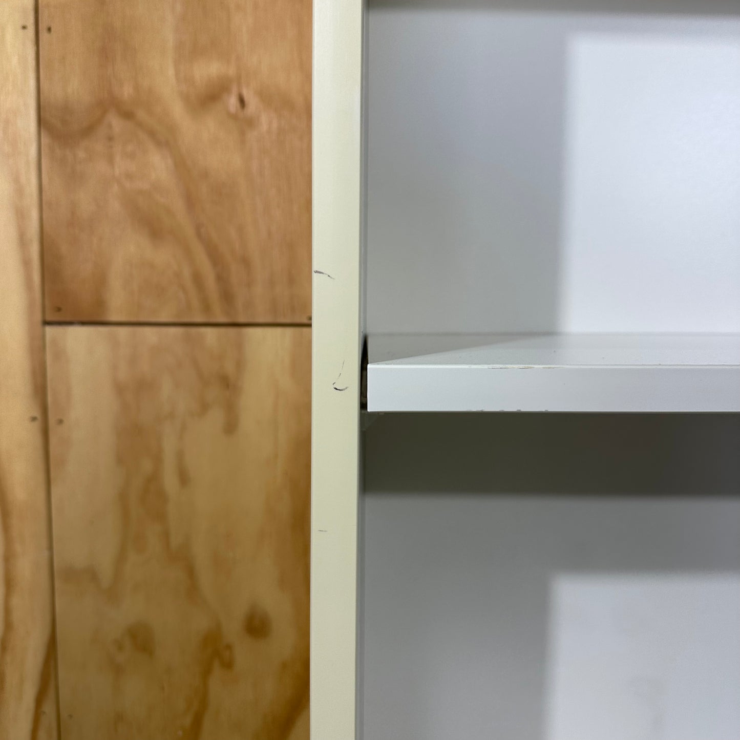 White wooden bookshelf