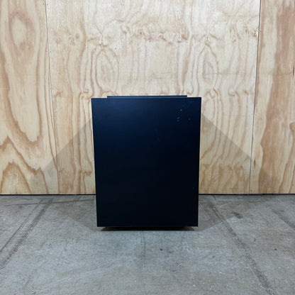 Black and wood veneer pedestal 3 drawers