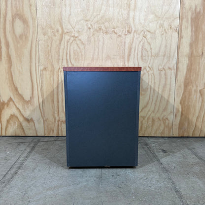 Oak veneer and charcoal 3 drawer pedestal