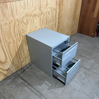 Hi-Strength two drawer filing cabinet in grey
