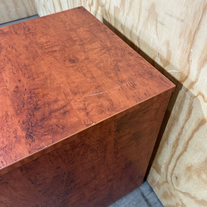Wood veneer three drawer pedestal