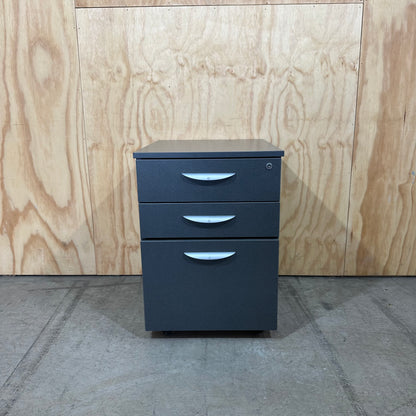 Charcoal three drawer Pedestal