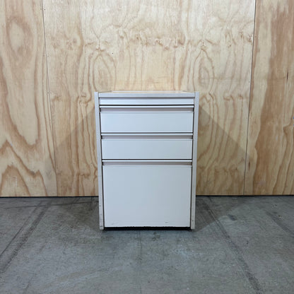 Beige three drawer pedestal