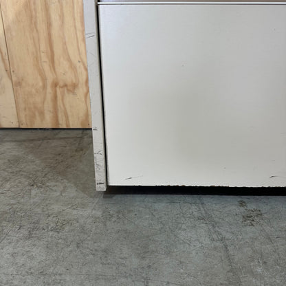 Beige three drawer pedestal