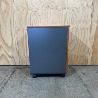 Wooden Veneer and Grey Pedestal