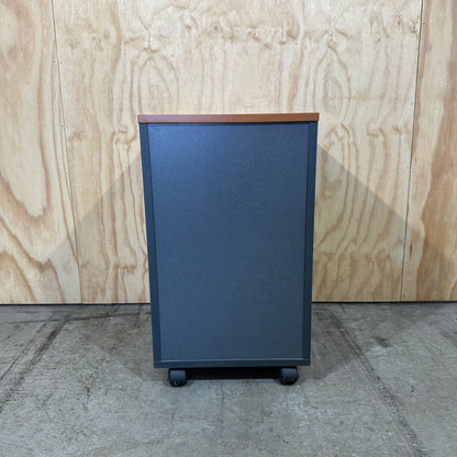 Wooden Veneer and Grey Pedestal