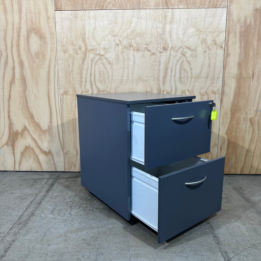 Grey 2 Drawer Pedestal