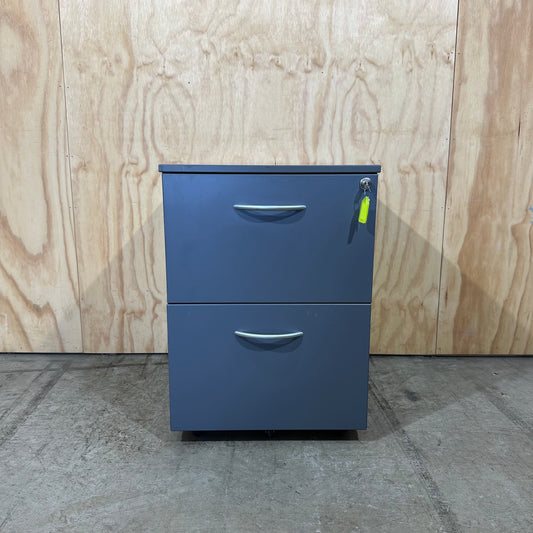 Grey 2 Drawer Pedestal
