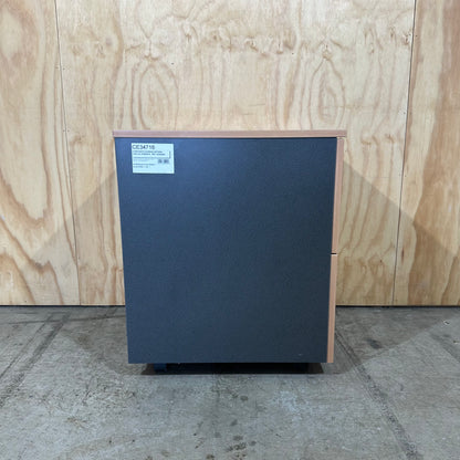 Light wood veneer two drawer pedestal