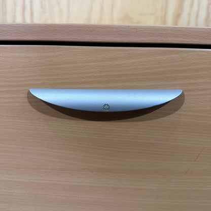 Light wood veneer two drawer pedestal