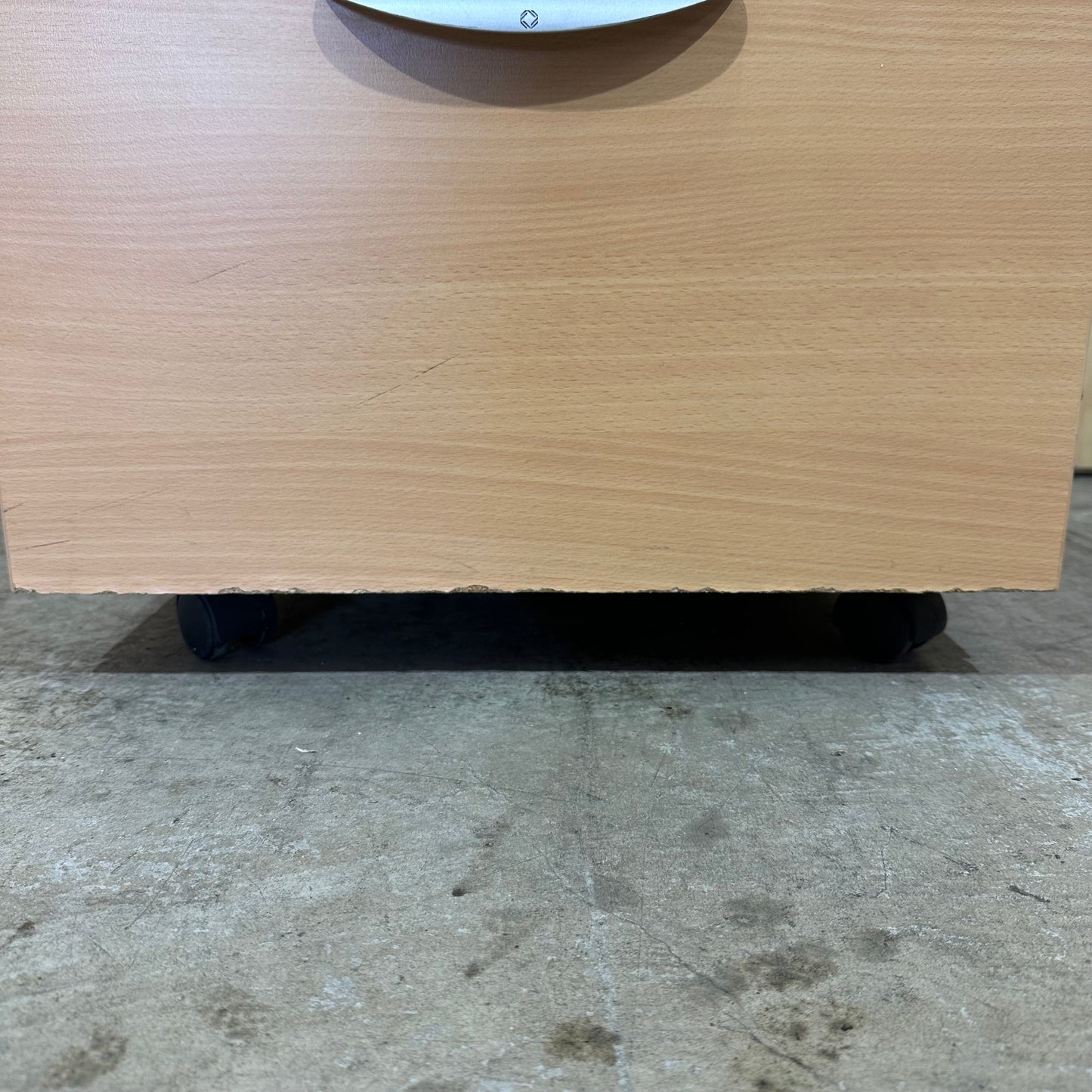 Light wood veneer two drawer pedestal