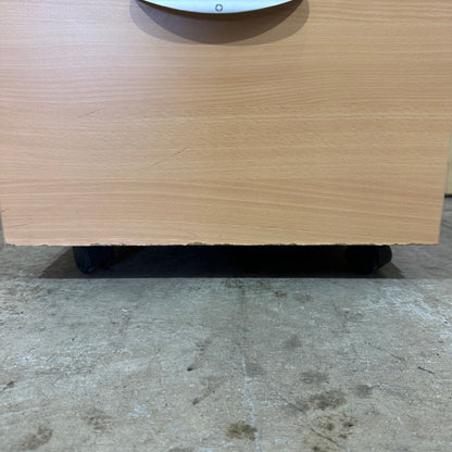 Light wood veneer two drawer pedestal