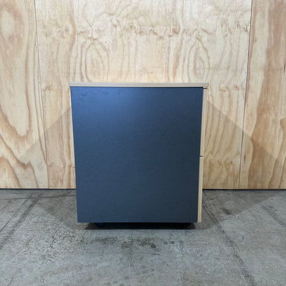 Beech wood veneer two drawer pedestal