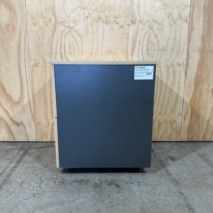 Beech wood veneer two drawer pedestal