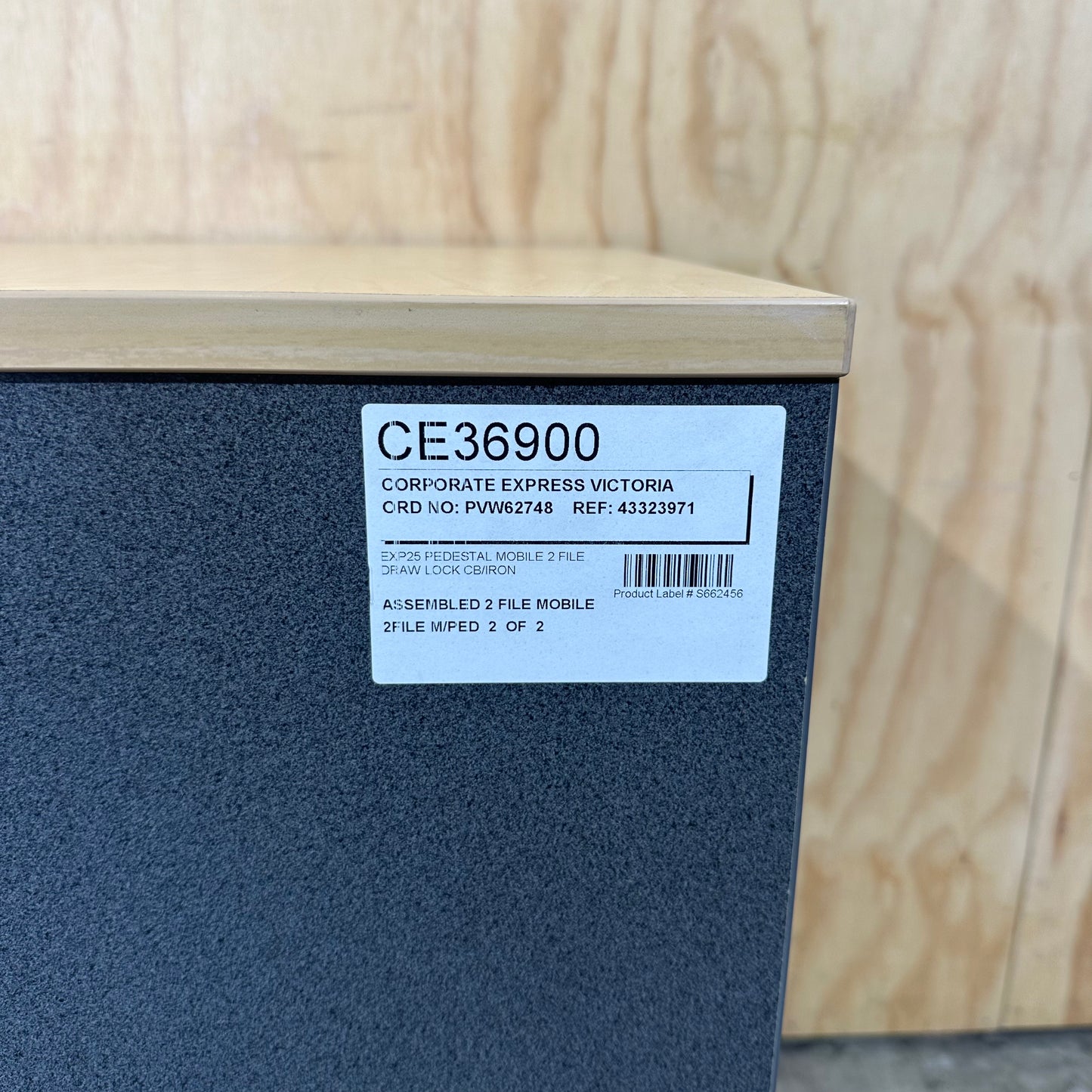 Beech wood veneer two drawer pedestal