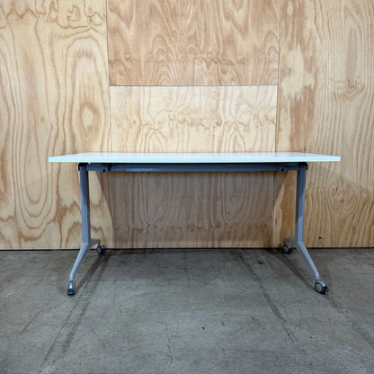 White Flip Desk on Castors