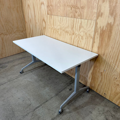 White Flip Desk on Castors