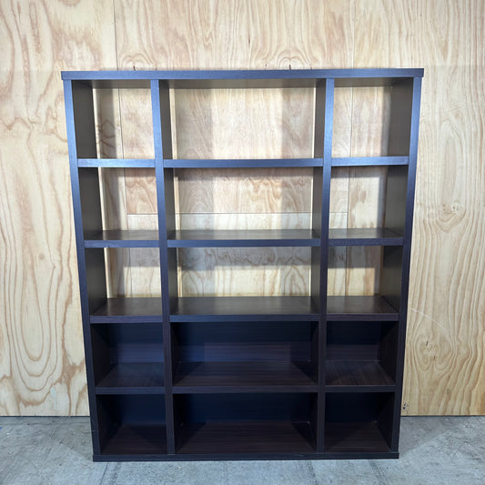 Oak veneer shelving unit