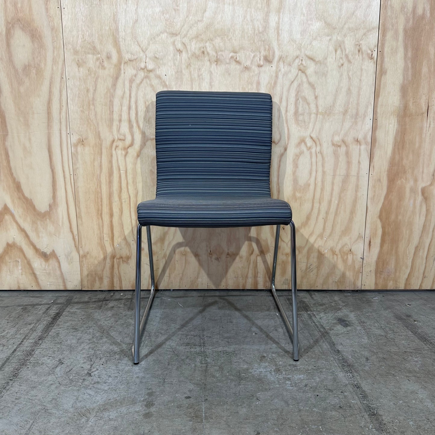 Striped Charcoal Stackable Chair