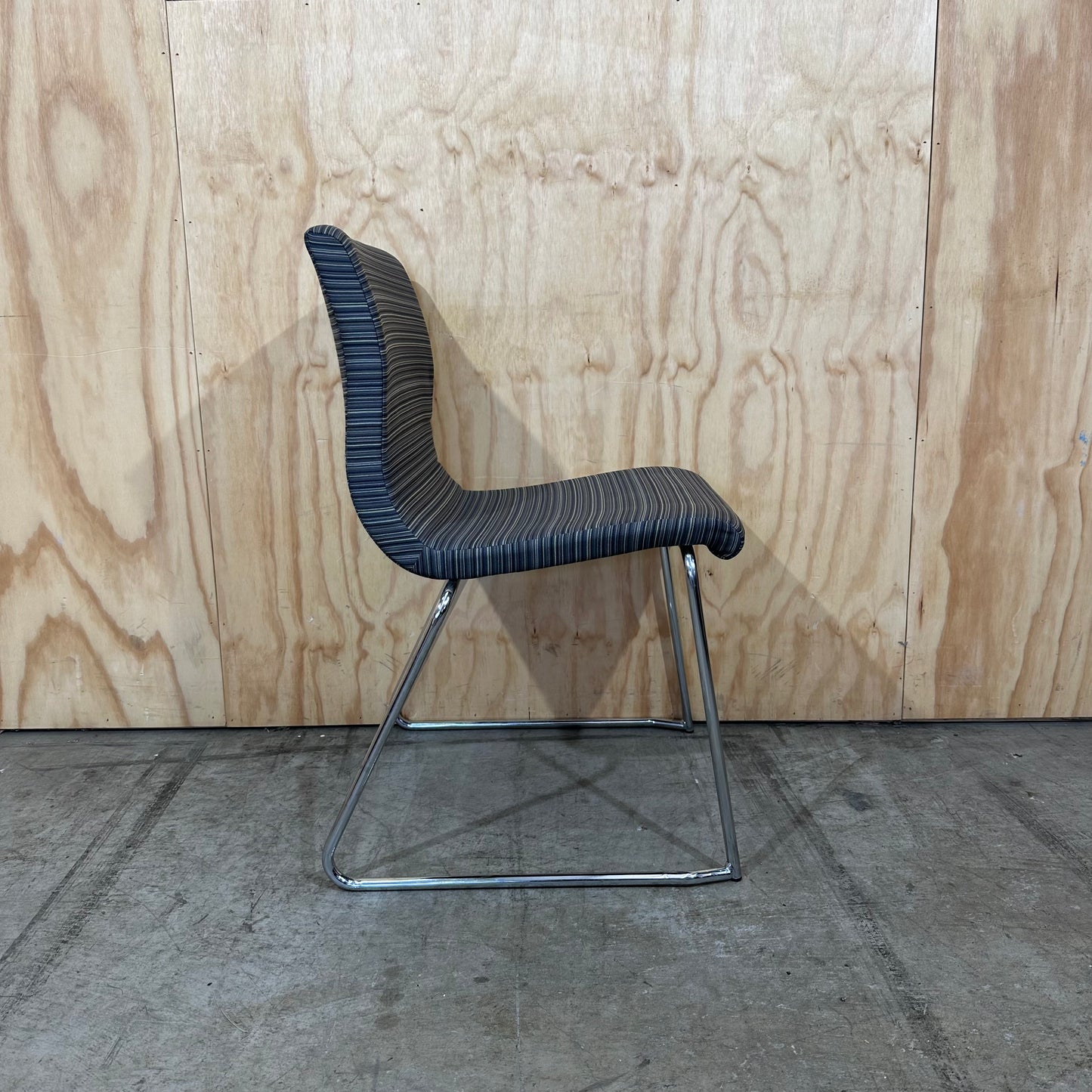 Striped Charcoal Stackable Chair