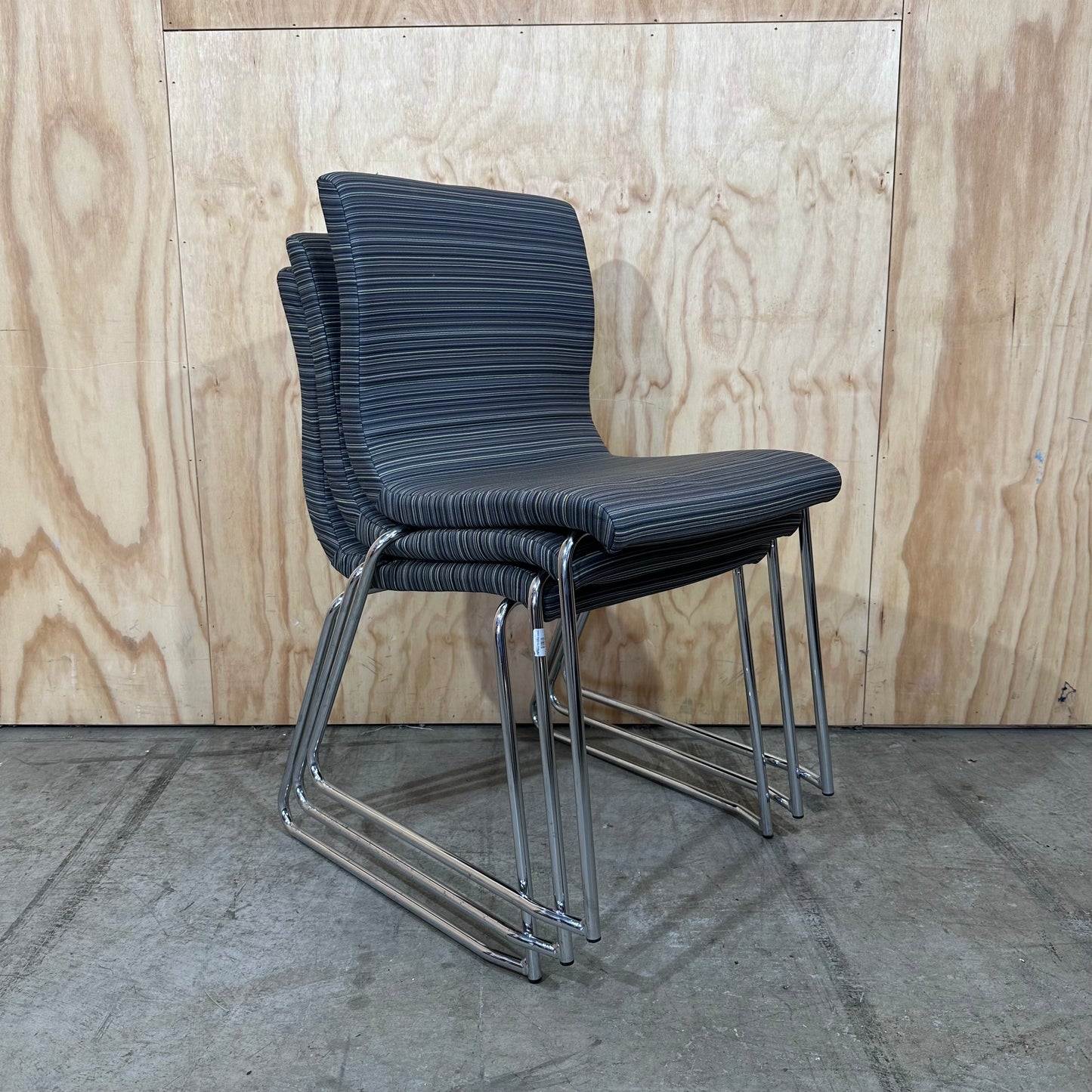 Striped Charcoal Stackable Chair