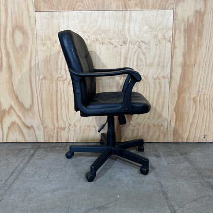 Executive faux leather mid-back swivel chair