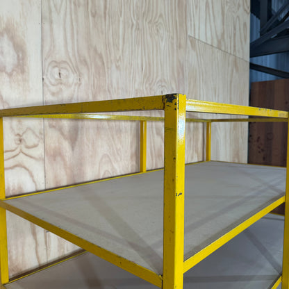 Industrial four-tier double-bay boltless shelving unit