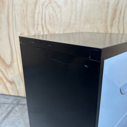 Black and White Two Drawer Filing Cabinet