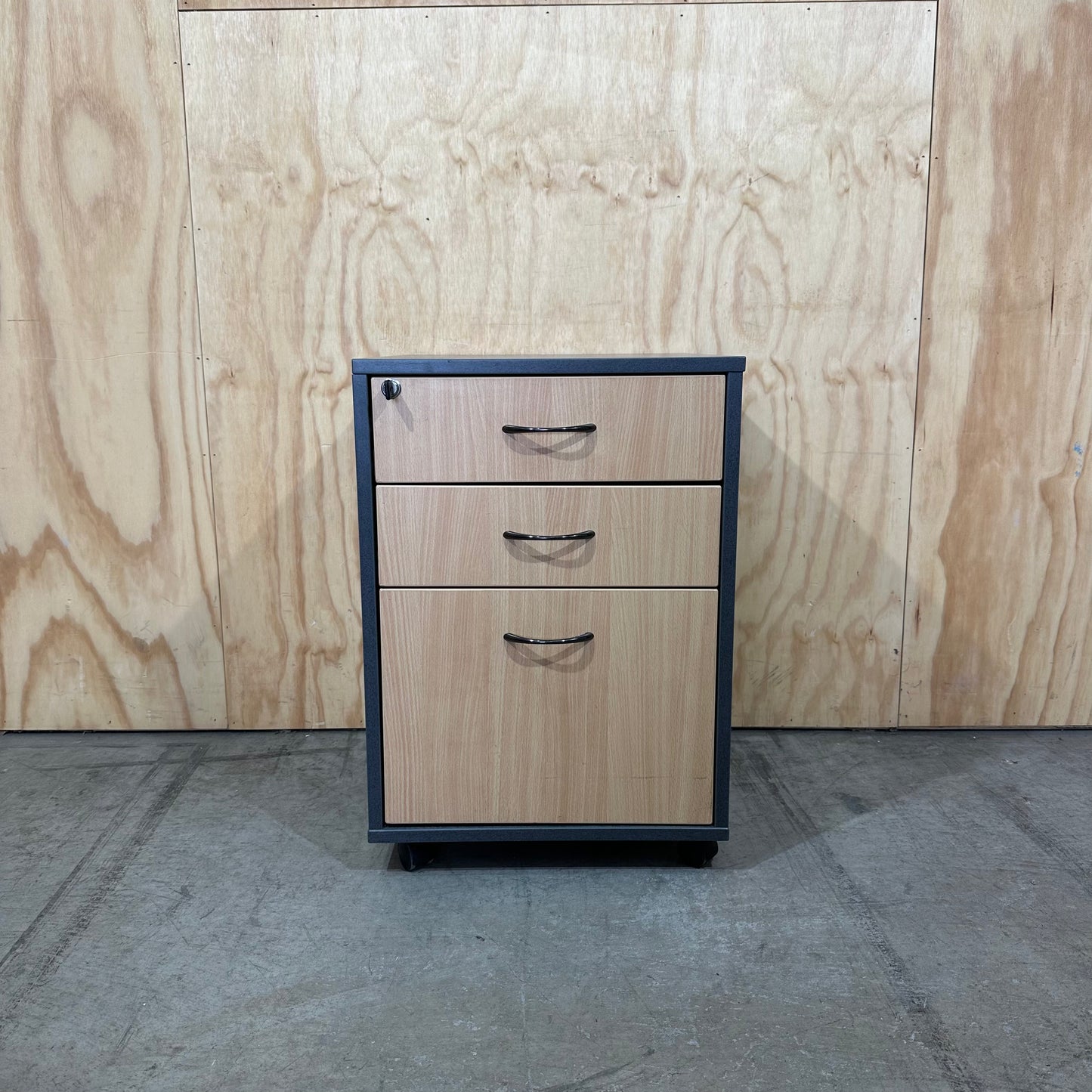 Wooden Veneer/Charcoal Pedestal