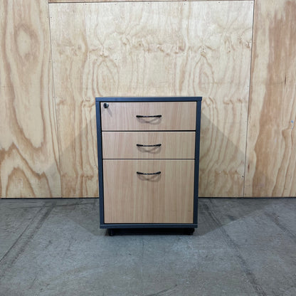 Wooden Veneer/Charcoal Pedestal