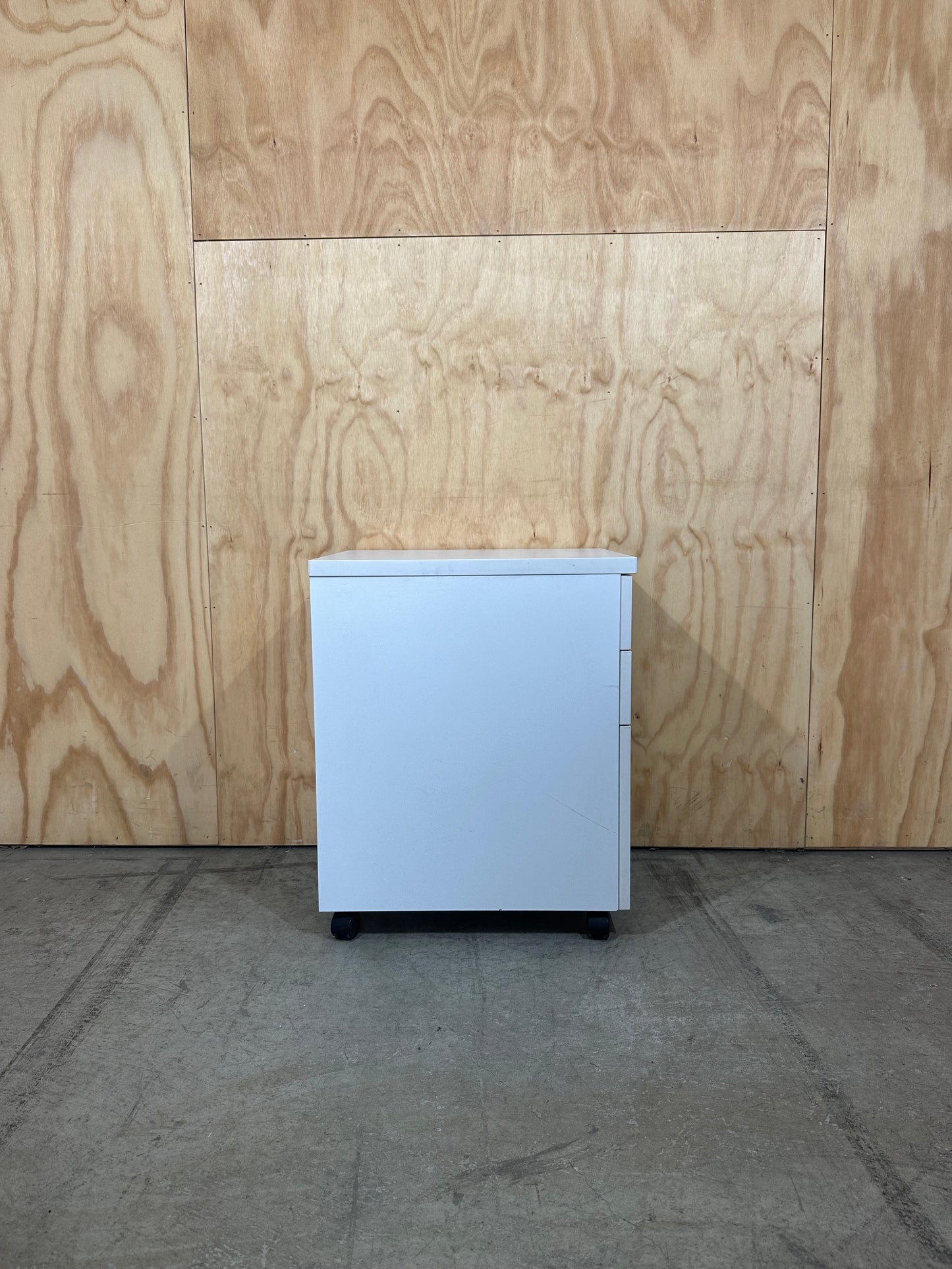 White Three Drawer Pedestal