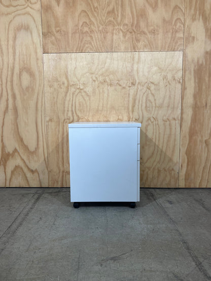 White Three Drawer Pedestal