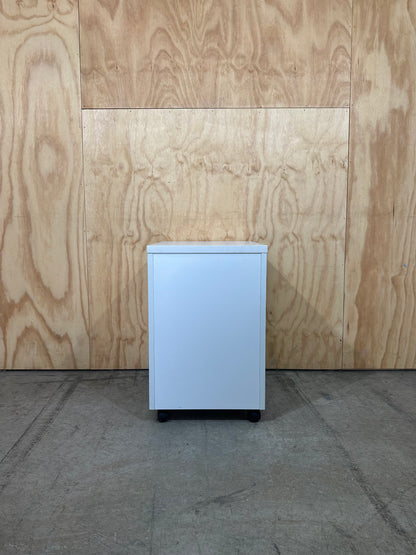 White Three Drawer Pedestal