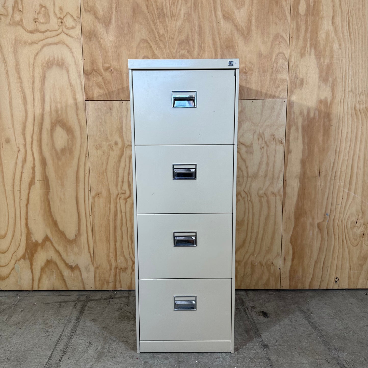 Beige 4 Drawer Filing Cabinet