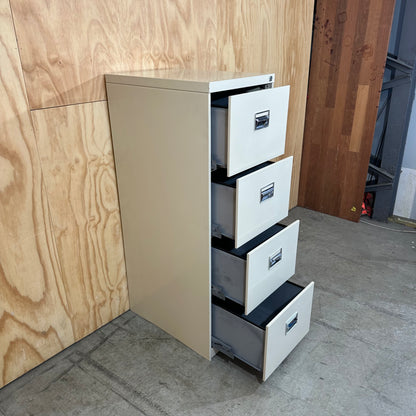Beige 4 Drawer Filing Cabinet