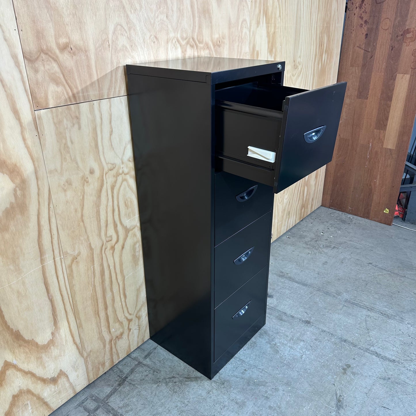 Black 4 Drawer Filing Cabinet