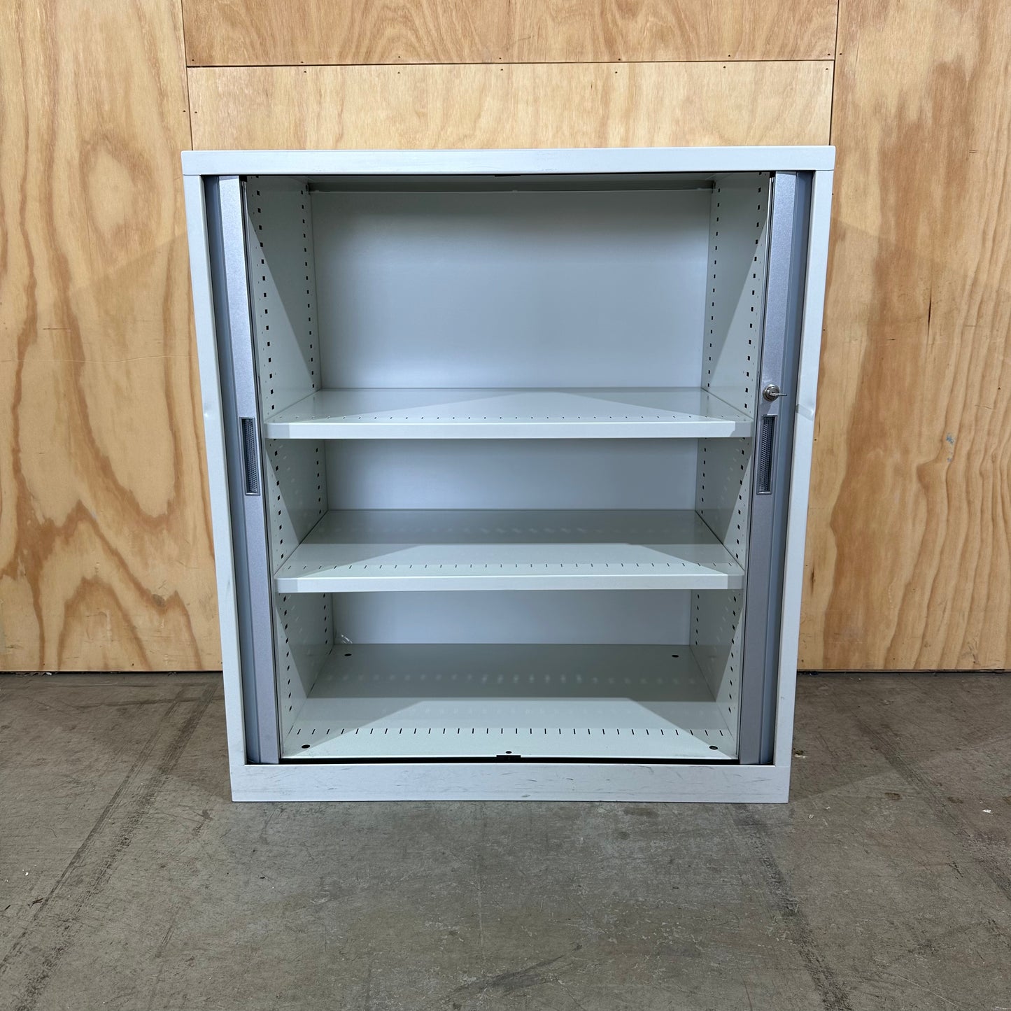 White Tambour Door Cabinet