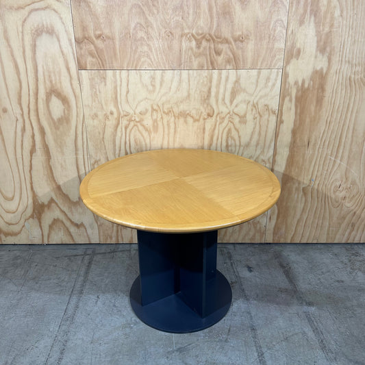Contemporary Blonde Wood Pedestal Table