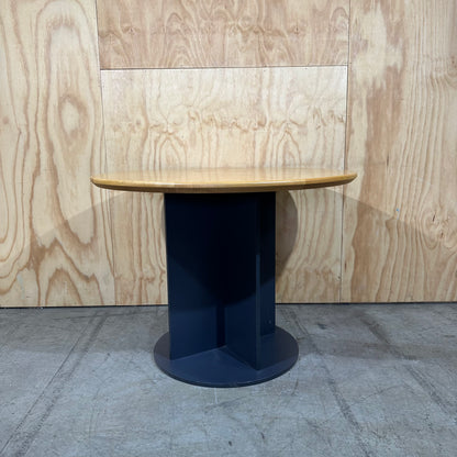 Contemporary Blonde Wood Pedestal Table